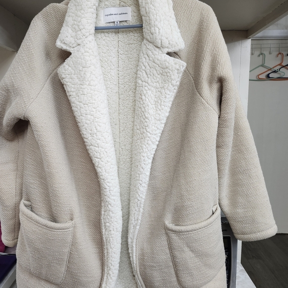 cupcakes & cashmere Jackets & Blazers - cupcakes & cashmere Cream Teddy Jacket